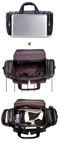 Zee Leather - Men's Crazy Horse Leather Travel Bag Cow Leather Big Travel Duffel Durable Cowhide Weekend Bag Man Genuine Leather Luggage Bag